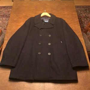 Navy Faconable Pea Coat (XL)